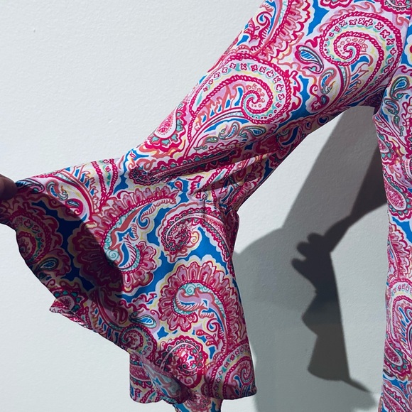Belle by Kim Gravel Pink and Blue Paisley Blouse - Picture 6 of 8